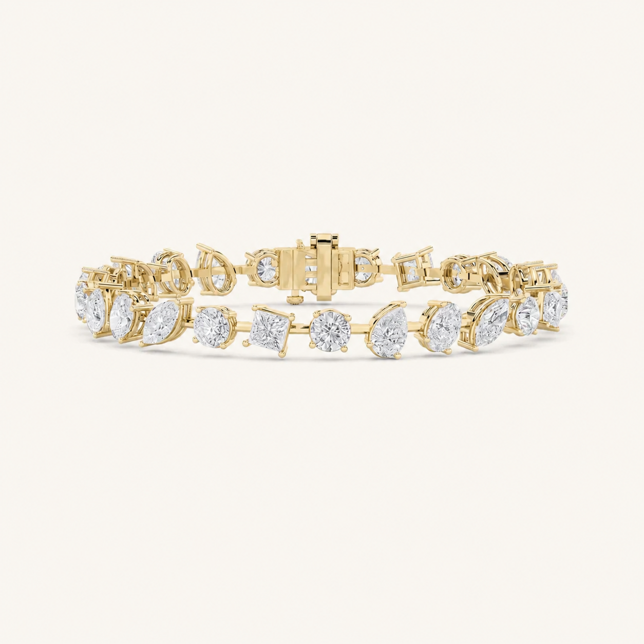 10.50CT Mixed Shape Lab Grown Diamond North South Bracelet