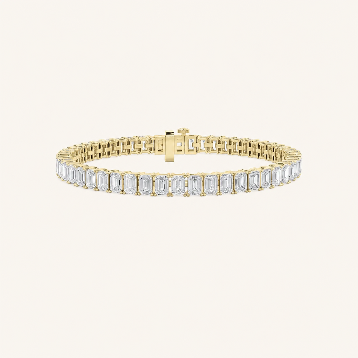 7CT Emerald Cut Lab Grown Diamond North South Bracelet