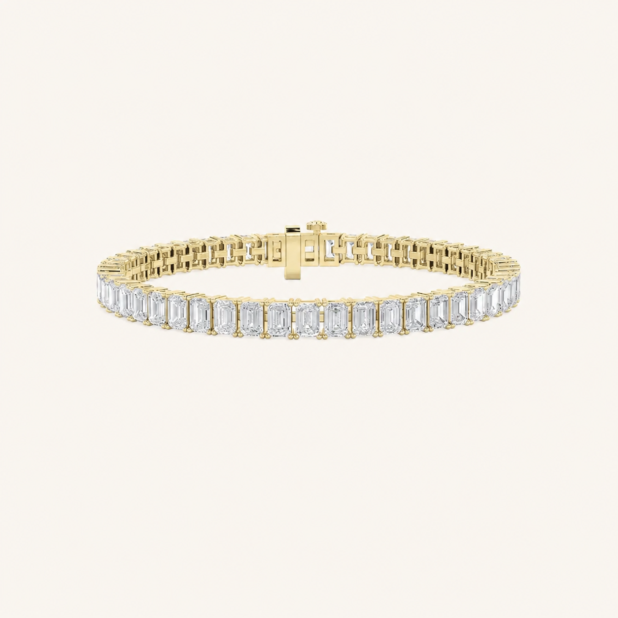 7CT Emerald Cut Lab Grown Diamond North South Bracelet