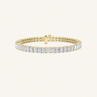 7CT Emerald Cut Lab Grown Diamond North South Bracelet