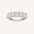 2CT Emerald Cut Lab Grown Diamond Seven Stone Band Ring