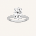 3CT Oval Cut Lab Grown Diamond Knife Edge Shank Solitaire Engagement Ring