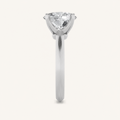 3CT Oval Cut Lab Grown Diamond Knife Edge Shank Solitaire Engagement Ring