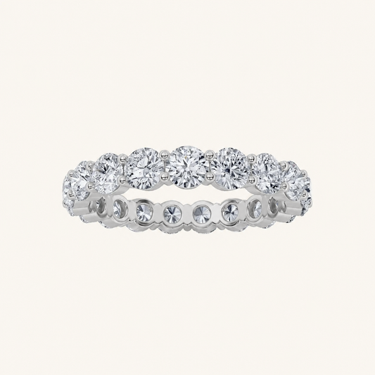 3.6CT Round Cut Lab Grown Diamond Split Prong Eternity Ring