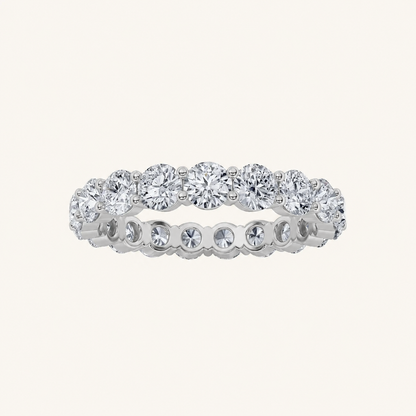 4CT Round Cut Lab Grown Diamond Split Prong Eternity Ring