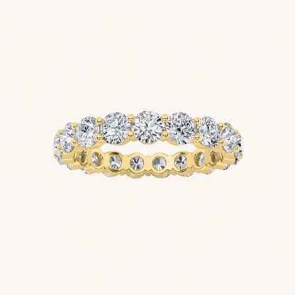 3.6CT Round Cut Lab Grown Diamond Split Prong Eternity Ring