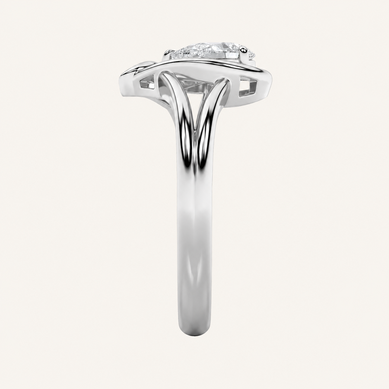 0.5CT Pear Cut Lab Grown Diamond Solitaire Ring