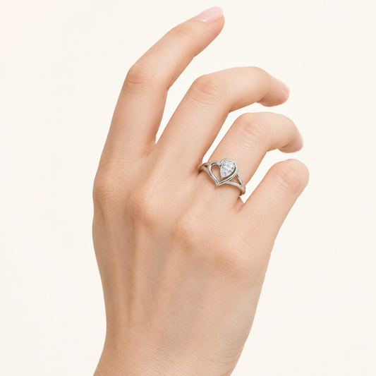 0.5CT Pear Cut Lab Grown Diamond Solitaire Ring