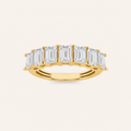2CT Emerald Cut Lab Grown Diamond Seven Stone Band Ring