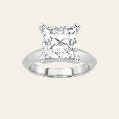 1CT Princess Cut Lab Grown Diamond Knife Edge Shank Solitaire Engagement Ring