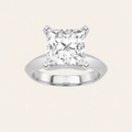 2CT Princess Cut Lab Grown Diamond Knife Edge Shank Solitaire Engagement Ring