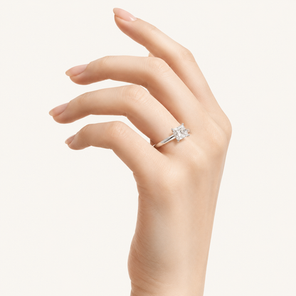 2CT Princess Cut Lab Grown Diamond Knife Edge Shank Solitaire Engagement Ring