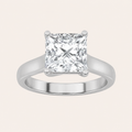 1CT Princess Cut Lab Grown Diamond Plain Cathedral Trellis Shank Solitaire Engagement Ring