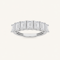 3CT Emerald Cut Lab Grown Diamond Seven Stone Band Ring