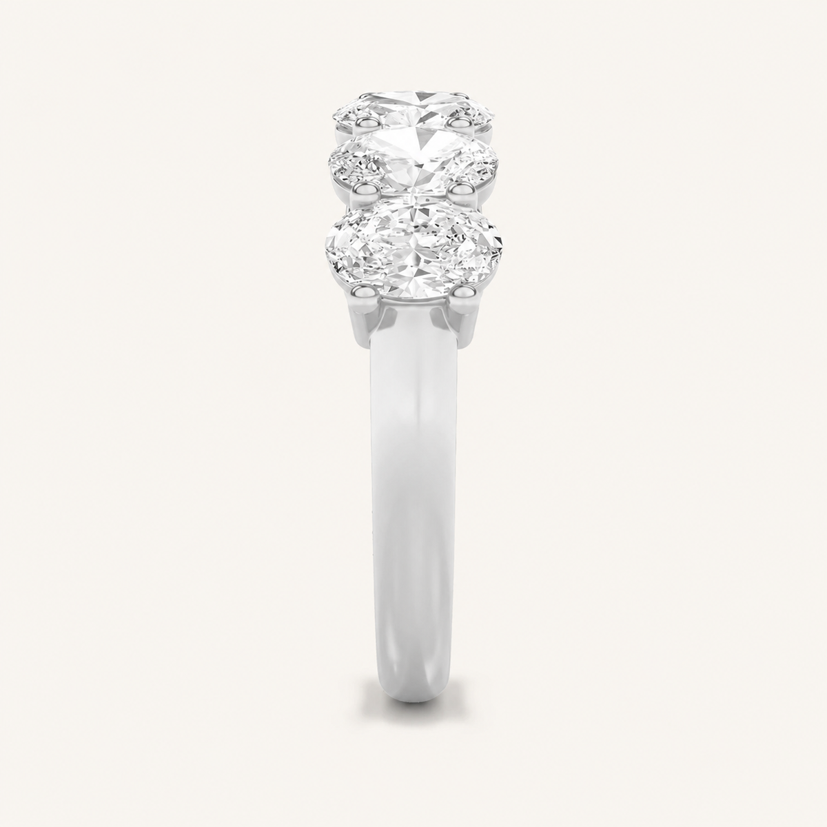 2CT Oval Cut Lab Grown Diamond Seven Stone Band Ring