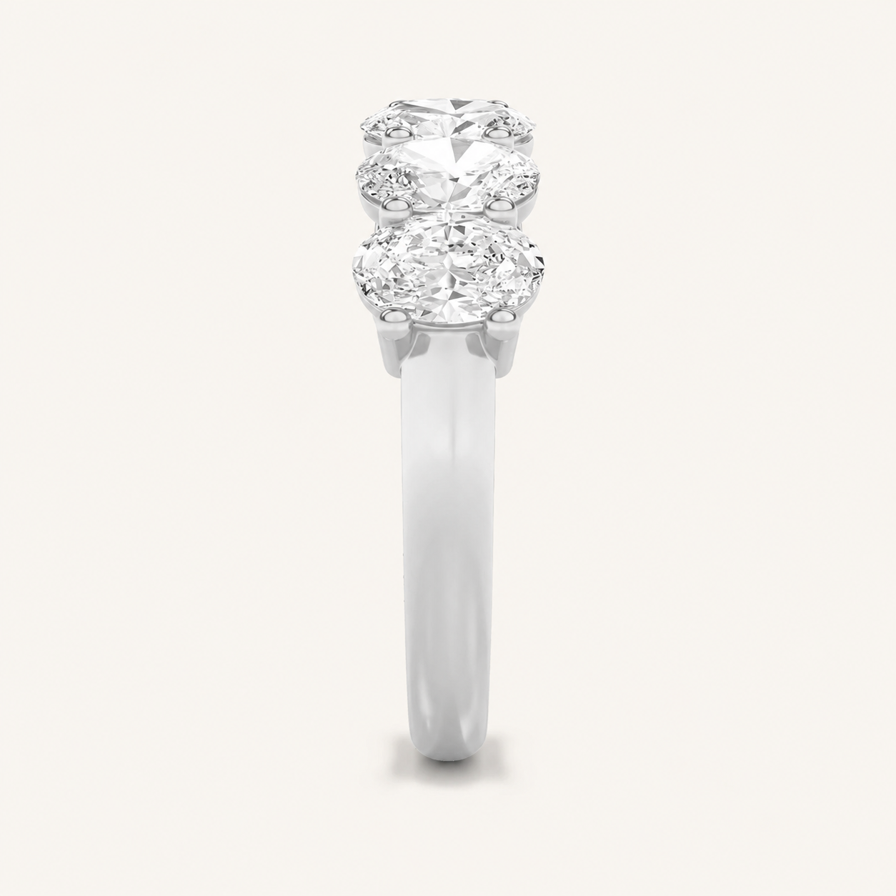 2CT Oval Cut Lab Grown Diamond Seven Stone Band Ring
