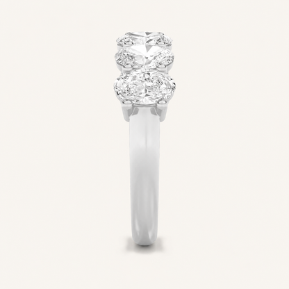 2CT Oval Cut Lab Grown Diamond Seven Stone Band Ring