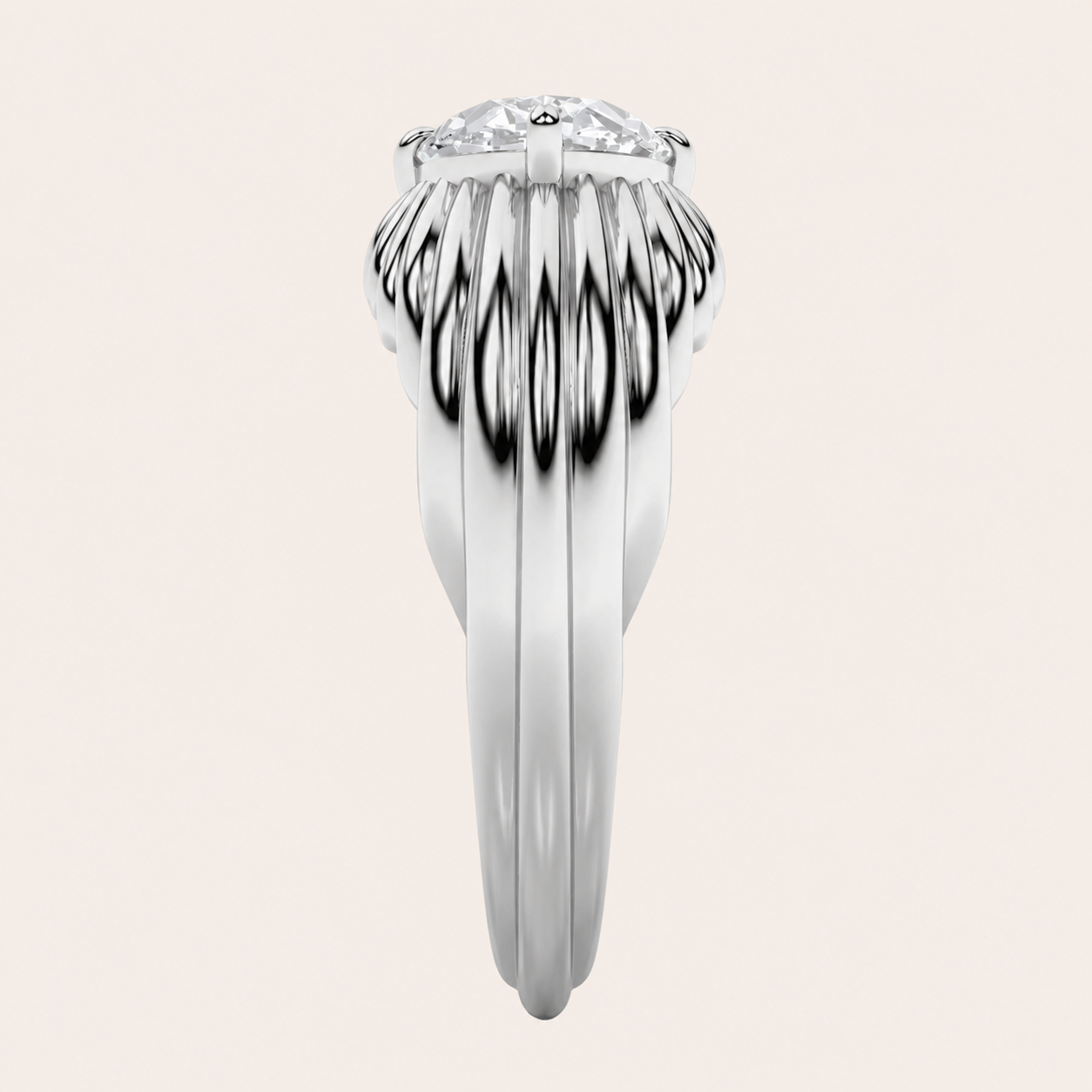 2CT Oval Cut Lab Grown Diamond Fancy East West Solitaire Ring