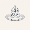 1CT Pear Cut Lab Grown Diamond Knife Edge Shank Solitaire Engagement Ring