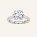 2CT Round Cut Lab Grown Diamond Two Tone Classic Solitaire Engagement Ring