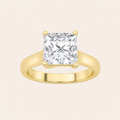 3CT Princess Cut Lab Grown Diamond Plain Cathedral Trellis Shank Solitaire Engagement Ring