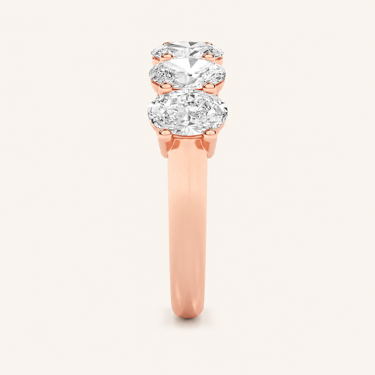 2.25CT Oval Cut Lab Grown Diamond Seven Stone Band Ring