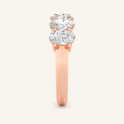 2.25CT Oval Cut Lab Grown Diamond Seven Stone Band Ring