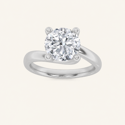 2CT Round Cut Lab Grown Diamond Solitaire Ring