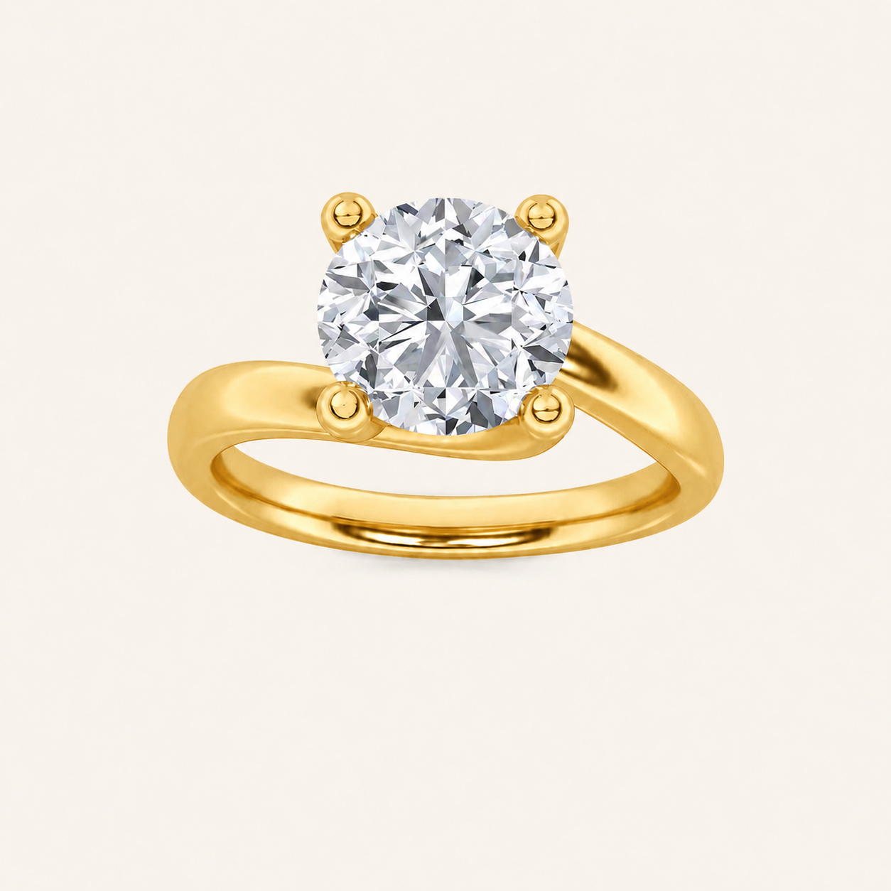 2CT Round Cut Lab Grown Diamond Solitaire Ring