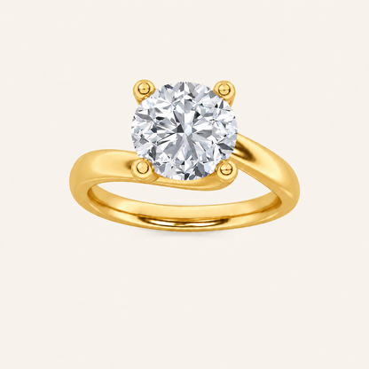 2CT Round Cut Lab Grown Diamond Solitaire Ring