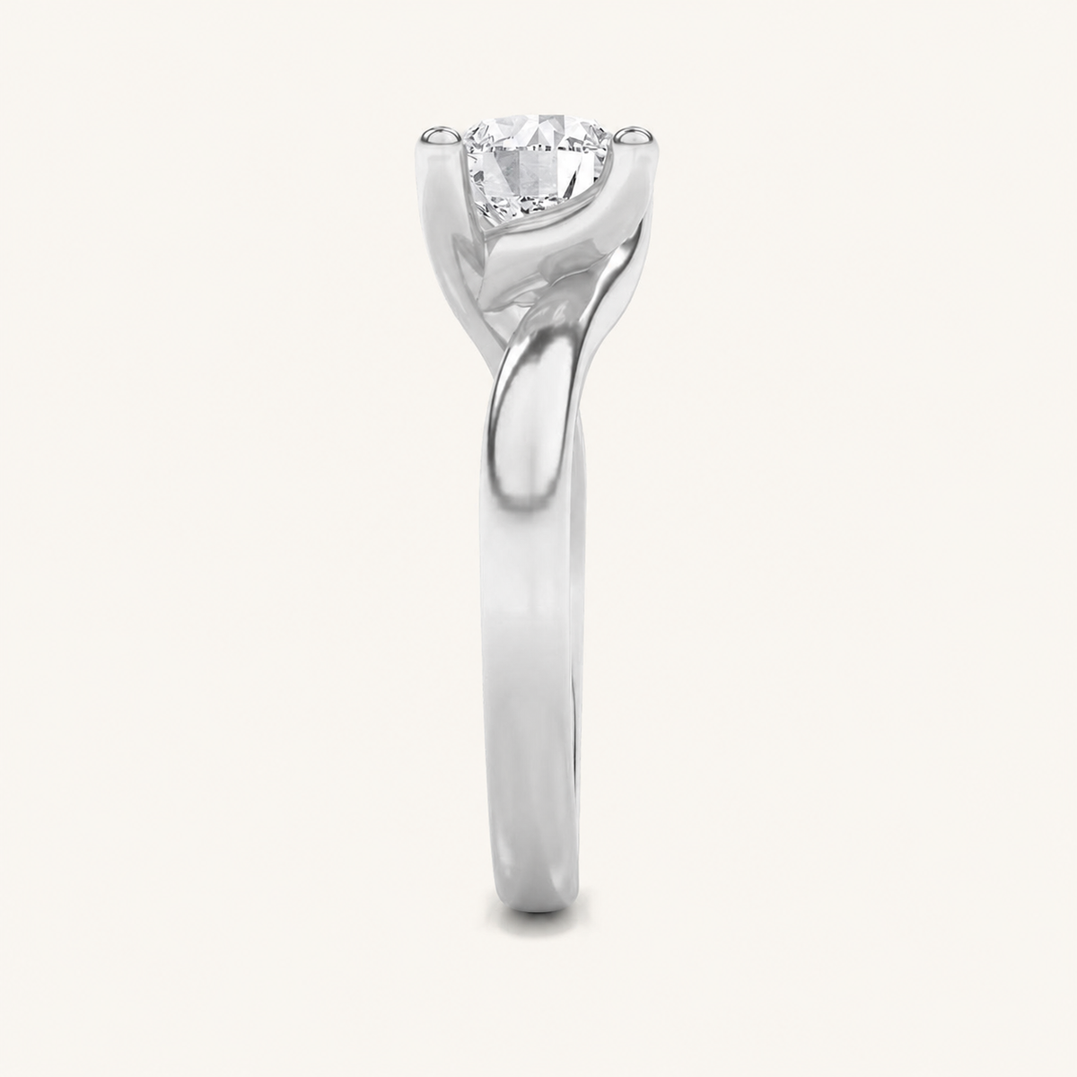 2CT Round Cut Lab Grown Diamond Solitaire Ring