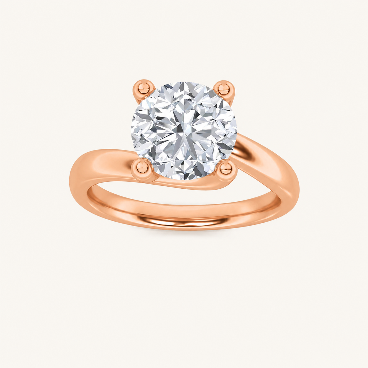 2CT Round Cut Lab Grown Diamond Solitaire Ring