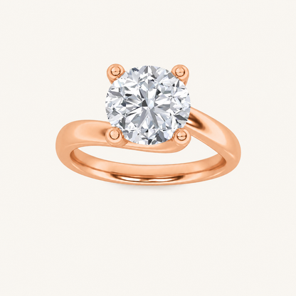 2CT Round Cut Lab Grown Diamond Solitaire Ring