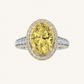 3.5CT Oval Cut Lab Grown Diamond Bold Accented Statement Engagement Ring