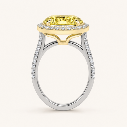 3.5CT Oval Cut Lab Grown Diamond Bold Accented Statement Engagement Ring