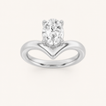 1.5CT Oval Cut Lab Grown Diamond Chevron Solitaire Engagement Ring