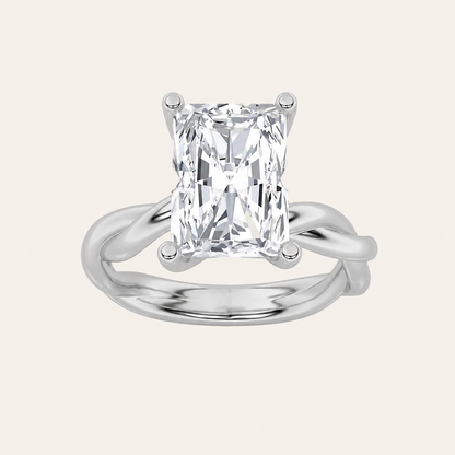 3CT Radiant Cut Lab Grown Diamond Solitaire Ring