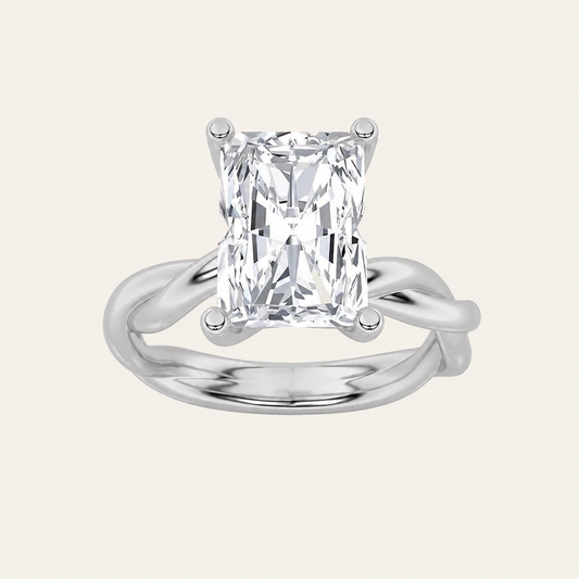 3CT Radiant Cut Lab Grown Diamond Solitaire Ring