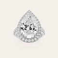 6.25CT Pear Cut Lab Grown Diamond Bold Accented Engagement Ring