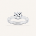 2.5CT Round Cut Lab Grown Diamond Plain Cathedral Trellis Shank Solitaire Engagement Ring