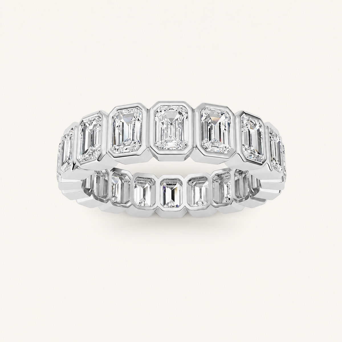 4.5CT Emerald Cut Lab Grown Diamond Eternity Ring