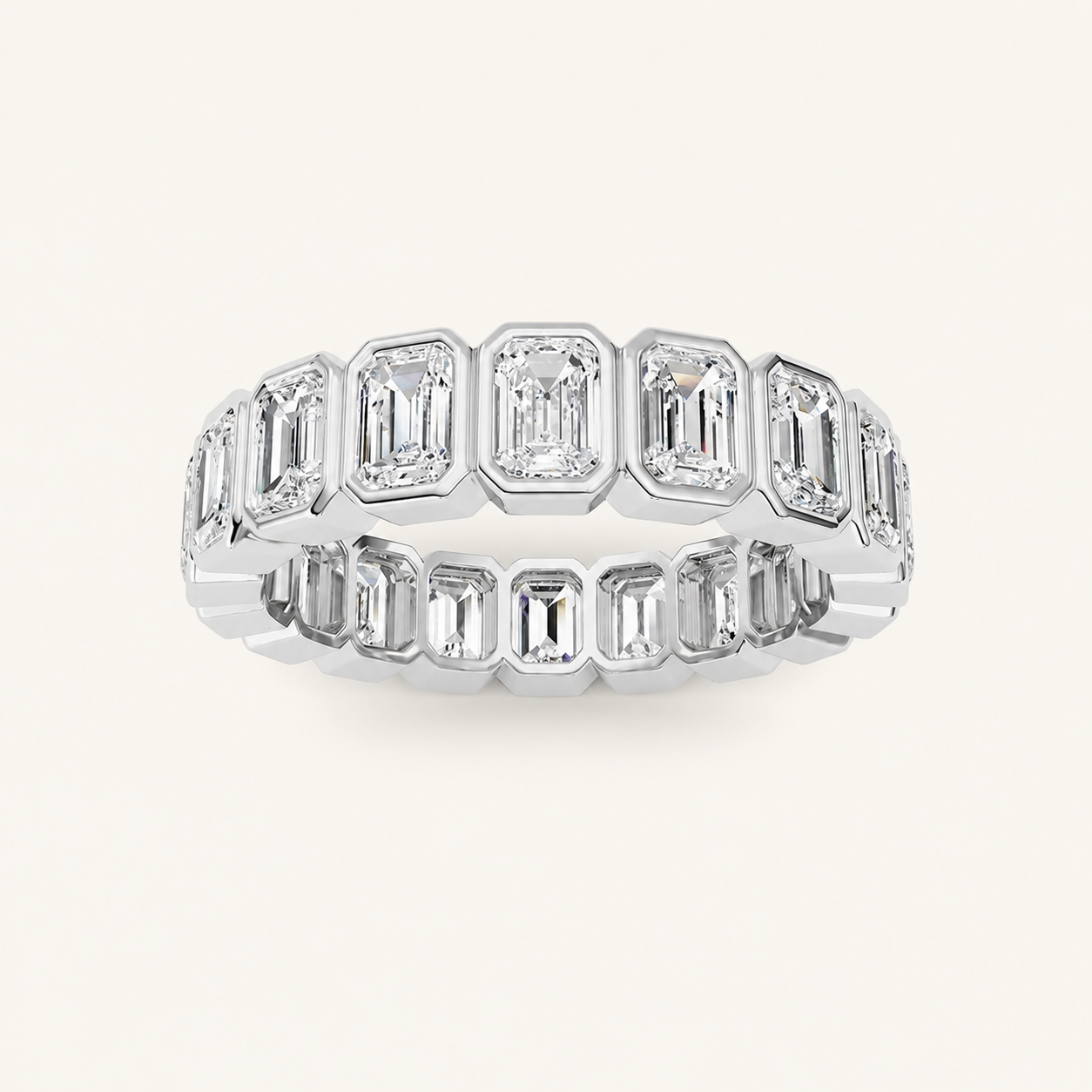 4.5CT Emerald Cut Lab Grown Diamond Eternity Ring