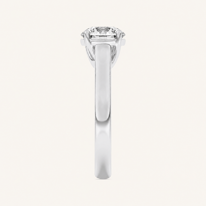 2.5CT Round Cut Lab Grown Diamond Plain Cathedral Trellis Shank Solitaire Engagement Ring
