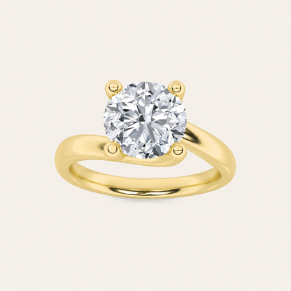 1.5CT Round Cut Lab Grown Diamond Engagement Ring