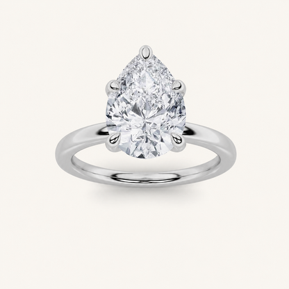 1.5CT Pear Cut Lab Grown Diamond Solitaire Ring