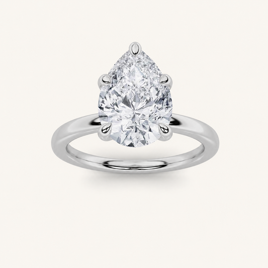 1.5CT Pear Cut Lab Grown Diamond Solitaire Ring