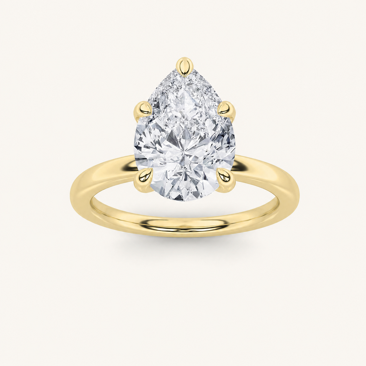 1.5CT Pear Cut Lab Grown Diamond Solitaire Ring