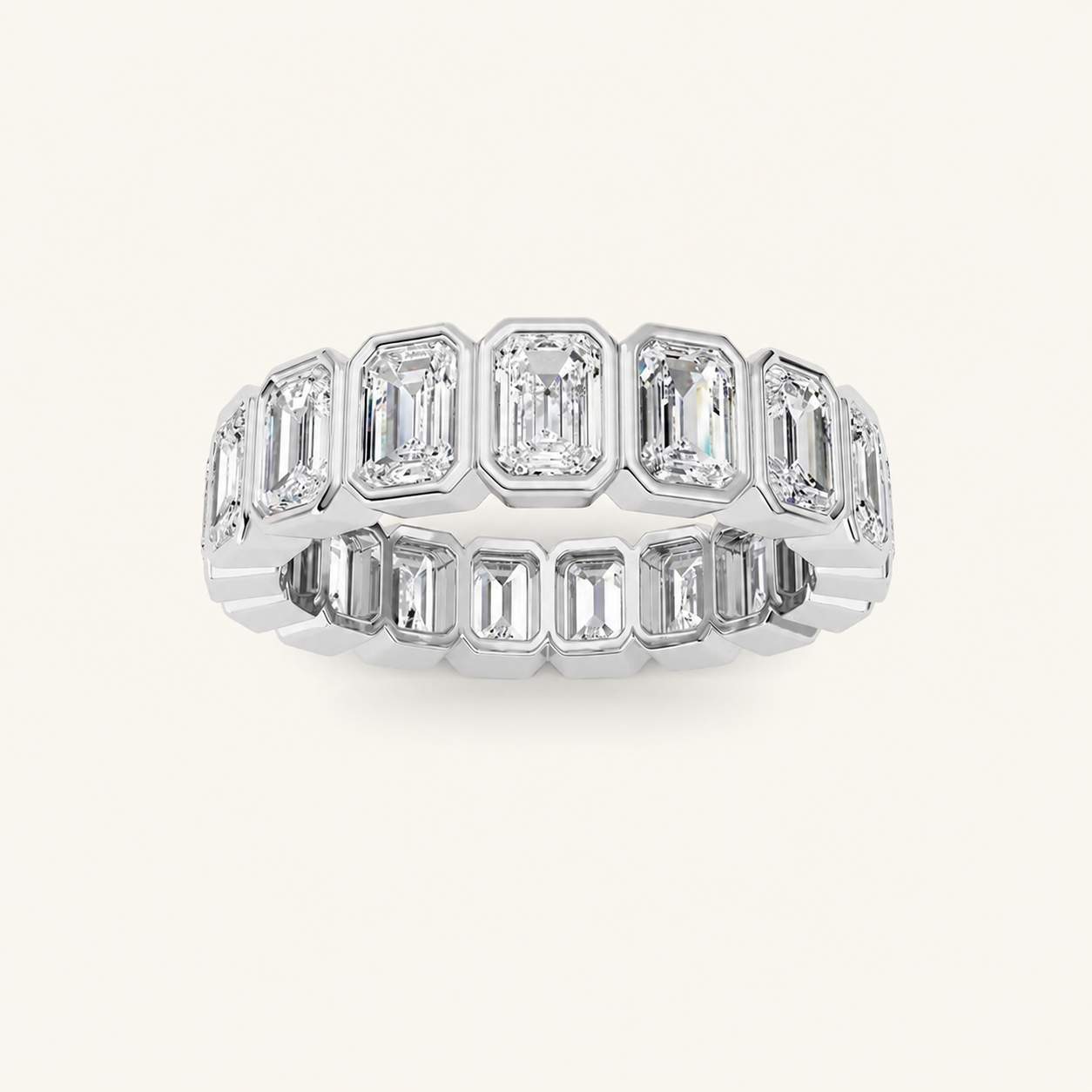 4.25CT Emerald Cut Lab Grown Diamond Eternity Ring