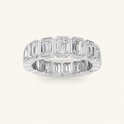 4.25CT Emerald Cut Lab Grown Diamond Eternity Ring