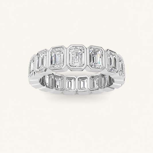 4.25CT Emerald Cut Lab Grown Diamond Eternity Ring